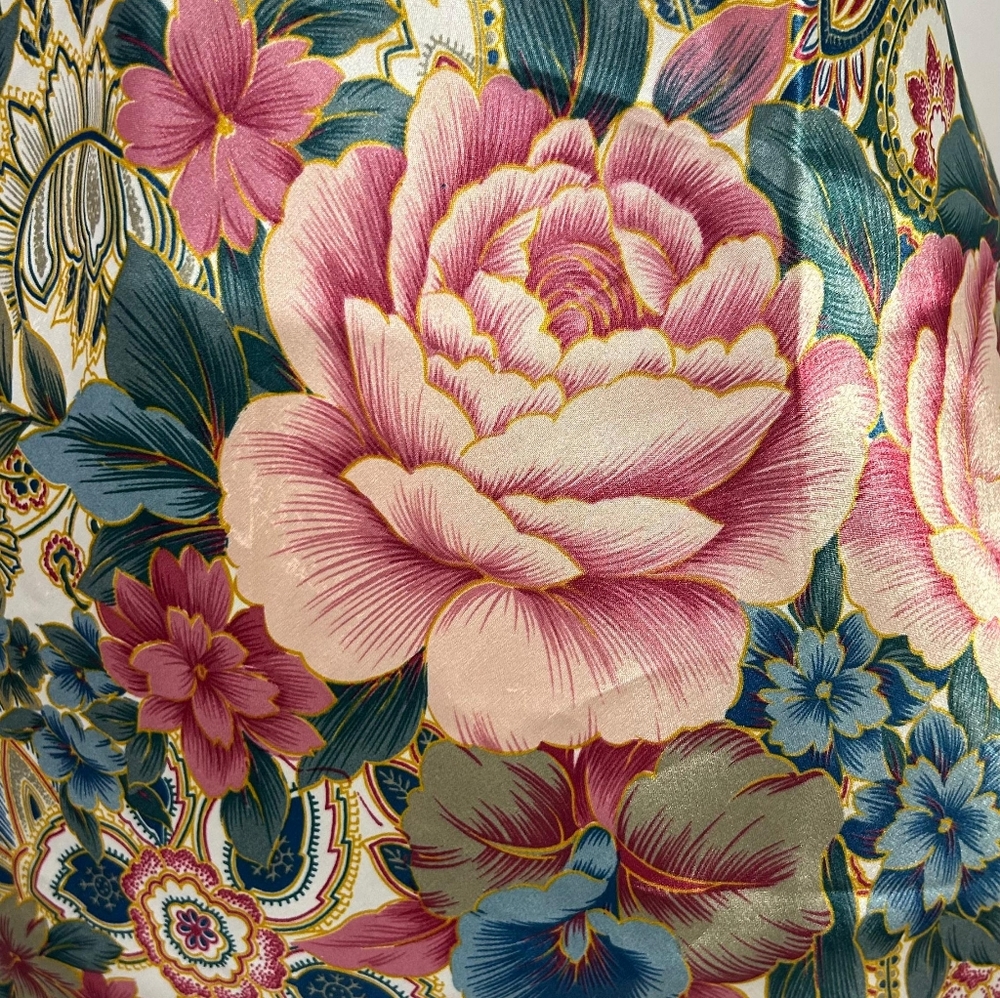 Vtg Victoria's Secret gold label lace satin floral nightie slip dress babydoll - Picture 11 of 11